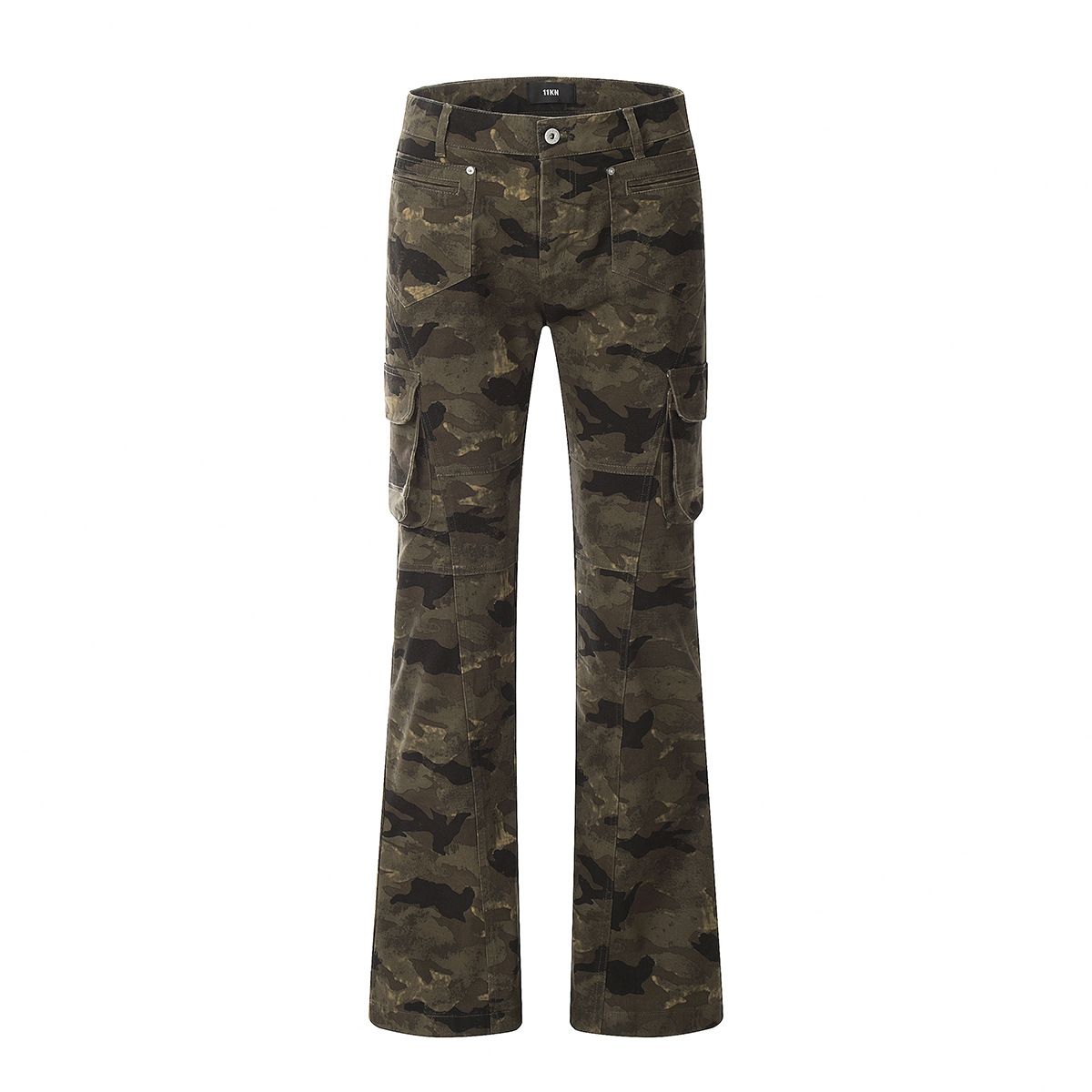 American Retro Camouflage Workwear Jeans Men Women Casual Bell Bottoms Autumn Winter New Style Fashionable Loose Trousers_mkmklike.com