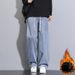 Fleece Straight Jeans Men's Beauty High Street Wide-leg Pants Casual Long Pants Men_mkmklike.com