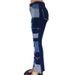 Women's Clothing Autumn New Fashion Contrast Patchwork High Waist Tight Hip Flared Women's Denim Trousers_mkmklike.com