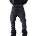American Street Hip-hop Heavy-duty Basic Dark-toned High-street Extended-length Youth Retro Rock Flared Jeans_mkmklike.com