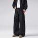 LKTM Men's Retro Raw Denim a Line Jeans Slimming Floor Length Pants Basic Versatile_mkmklike.com