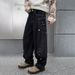 Men's Winter Relaxed Fit Straight Leg Jeans - Dark Blue Classic Denim Pants For Casual & Daily Wear (M-3XL)_mkmklike.com