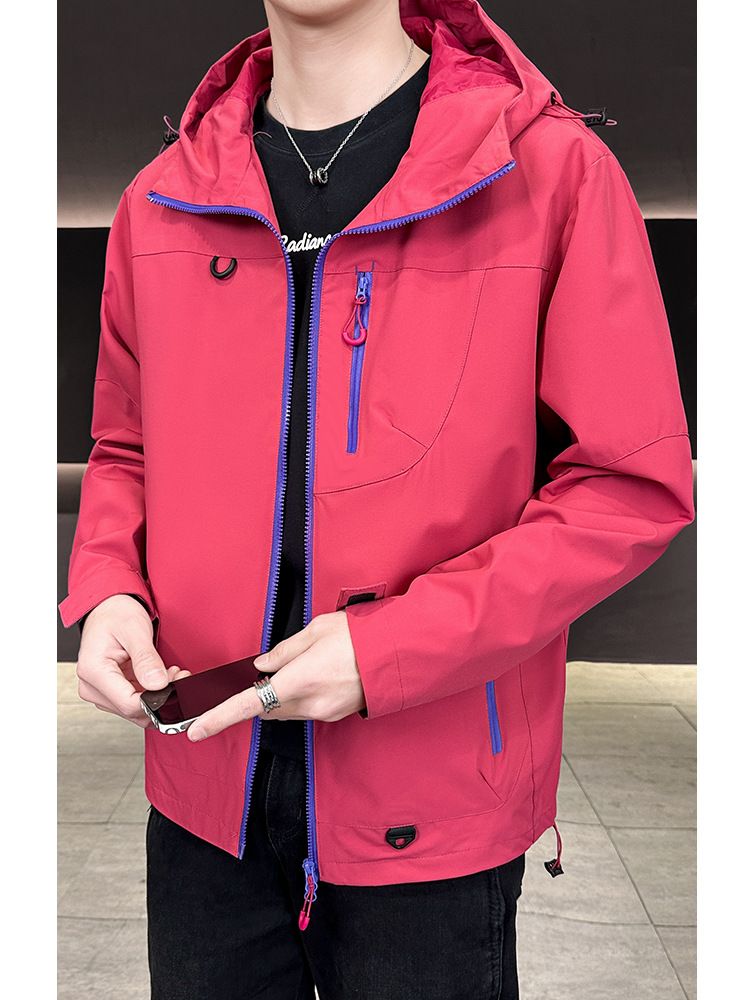 New Spring And Autumn Jacket For Men, Waterproof Outdoor Hiking Jacket, Unisex Casual Loose Hooded Couple's Coat_mkmklike.com