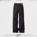 Men's Clothing Retro Design Black Wide Leg Jeans Street Loose Straight Pants Couple Trendy Men_mkmklike.com