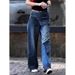 plus Size High-Waisted Slimming Denim Jeans Retro Style 2025 Autumn New Fashion Casual Wide Leg Long Pants for Women_mkmklike.com