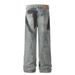 Men's Clothing Punk Wasteland Ink Splash Hole Straight Jeans High Street Trend Niche Spray Painting Old Dirty Wide Leg Trousers Men_mkmklike.com