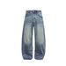 Men's Clothing Vintage Distressed Straight-Leg Jeans For Men & Women – Retro Blue Washed Denim With Artistic Fading & Unique Pocket Detailing (S-XXL)_mkmklike.com