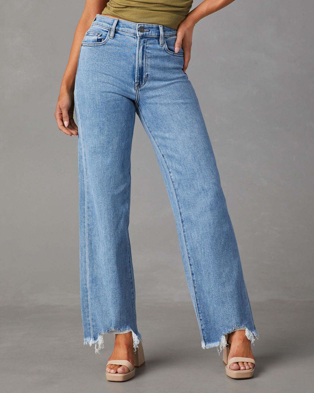 Women's Clothing Loose Casual Jeans Fashion Simple Tassel Straight Trousers_mkmklike.com