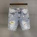Men's Clothing Summer Fashion Denim 5 Point Shorts Ins Style Fashion Straight Tube Ripped Shorts_mkmklike.com