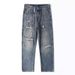 Men's Clothing Spring/Summer Retro Blue Distressed Ripped Jeans, Loose Straight Leg, European And American Casual Wide Leg Jeans For Men_mkmklike.com