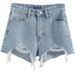 Women's High-Waisted Wide Leg Denim Shorts Korean Style Loose Fit Ripped Slimming Hot Pants Chic Trendy Summer HyunA Inspired_mkmklike.com