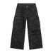 Unisex Camo Cargo Jeans – Military Streetwear Work Pants (Straight-Leg, Mid-Rise, Poly-Cotton Blend, Tactical Aesthetic, Button Fly, Urban Utility)_mkmklike.com