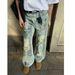 Men's Clothing High Street Retro Washed Distressed Dirty Ripped Jeans Men And Women Trendy Loose Straight Casual Trousers_mkmklike.com
