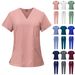 Women's beauty salon work clothes operating room scrub suit hand washing clothes short-sleeved doctor elastic scrub suit_mkmklike.com