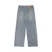 Distressed Washed Jeans For Men Street Style Loose Straight Wide-Leg Casual Dad Pants Floor-Length Trousers_mkmklike.com