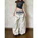 Men Women Wide Leg Trousers Loose Fit Waistband Tie Jeans Summer Design American Street Subculture Digital Print_mkmklike.com