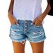 Women's Clothing Trendy Ripped Tassel Denim Shorts Straight Breasted Women's Hot Pants_mkmklike.com