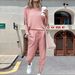 2025 Autumn New Independent European And American Cross-Border Women's Clothing Home Solid Color Casual_mkmklike.com