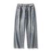 "Unisex Straight-Leg Jeans - Classic Hong Kong Style Denim Pants For Men & Women | Timeless Vintage Wash Options"_mkmklike.com
