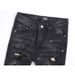 European And American Trendy Brand Fashion Personality Ripped Rhinestone Patch Jeans Men High Street Black Slim Fit_mkmklike.com