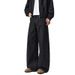 Men's Clothing & Archer0603 & American Retro Old Money Style Raw Denim Black Wide Leg Jeans Men's Cleanfit Floor Length Pants_mkmklike.com