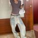 SUNONEONE Women's Light Wash Gradient Denim Jeans Low Waisted Loose Fit Casual Fashion Pants Autumn Style_mkmklike.com