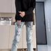 Men's Clothing Hiphop Stacked Street Rock Hip Hop High Street Multi Pocket Fit Casual Heavy Flared Jeans_mkmklike.com