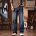 Large Size Men's New Wide-leg Jeans Men's Washed Nostalgic Pants Men's Fattened Plus Size Loose Straight Pants Men's_mkmklike.com