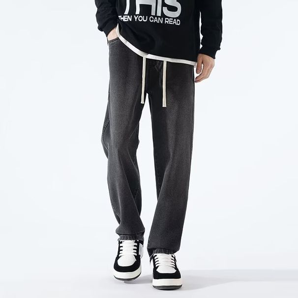 Men's Clothing Men's Streetwear Jeans – Vintage Washed Relaxed Straight Fit Denim Pants For Urban Style_mkmklike.com