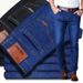 Men's Clothing New Elastic Plus Velvet Thickened High Waist Men's Jeans Men's Straight Loose Youth Men's Stall Clothing_mkmklike.com