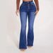 Women's Clothing Multi Button High Waist Elastic Micro Flared Jeans Women's Trousers_mkmklike.com