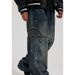 Leather Patch Rivet Jeans Streetwear Retro Loose Straight Pants For Men & Women_mkmklike.com