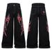 Streetwear Embroidered Jeans For Men & Women - Loose Fit Straight Leg Denim Pants With Thorn Stitching - Trendy Casual Trousers_mkmklike.com