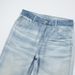 Men's Light Blue Washed Distressed Wide Leg Jeans Retro American Style High Street Baggy Straight Leg Floor Length_mkmklike.com