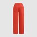 Women's Loose Fit High Waisted Stretch Jeans In Vibrant Orange-Red For Casual Street Style Versatile Styling Potential_mkmklike.com