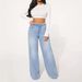 Women's Clothing Women's Denim High Waist Drawstring Loose Wide Leg Light Blue Jeans Women's JEANS_mkmklike.com