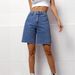 Women's High Waist Loose Fit Washed Denim Shorts – Trendy Distressed Casual Shorts With Stretch Comfort_mkmklike.com