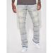 New Men's Straight Leg Jeans American Street Style Versatile Patchwork Denim Layered Slightly Flared Pants_mkmklike.com