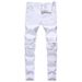 Men's Clothing Men's Slim Fit Ripped Jeans Summer Casual Elastic Knee Hole Five Color Trendy Pants For Formal & Casual_mkmklike.com