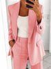 Women's Fashion Lapel Cardigan Temperament Suit Jacket Pants Suit_mkmklike.com