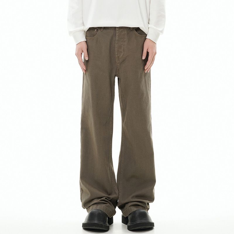 Nordmann Muqiu Men's Clothing | Trendy American Style Loose Straight Hip-Hop Jeans Unisex Draped Casual Wide-Leg Pants_mkmklike.com