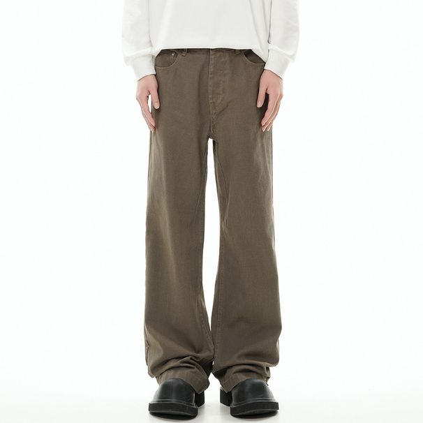 Nordmann Muqiu Men's Clothing | Trendy American Style Loose Straight Hip-Hop Jeans Unisex Draped Casual Wide-Leg Pants_mkmklike.com