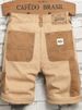 Men's Clothing Casual Cargo Shorts - Light Brown Cotton Stretch Workwear Shorts For Streetwear & Daily Wear (Sizes 28-36)_mkmklike.com