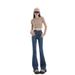 Slim-fit, Slimming, Slightly Flared Jeans Petite Women, Cropped Pants For Spring, High-waisted, Tight-fitting,_mkmklike.com