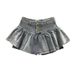 Black High Waist Single Breasted Layered Ruffled A Line Denim Skirt Bottoming Skirt Puffy Skirt For Women_mkmklike.com