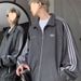 Men's Spring And Autumn Jacket With Collar, Striped New Style, Youth Long-Sleeve Sweatshirt, Cool Loose Fit, Couple_mkmklike.com