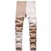 Men's Distressed Straight Leg Jeans With Ombre Tie-Dye Wash, Vintage Denim Pants For Casual Streetwear_mkmklike.com