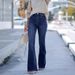 Jeans Flare Pants Women Streetwear Denims Mid Waist High Strecth Pockets Washed Distressed Trousers 2025 Vintage Basics Boot Cut_mkmklike.com