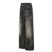 Men's Loose Fit Straight Leg Jeans High Street Style Distressed Worn Out Texture Whisker Pattern_mkmklike.com