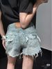 Summer Denim Shorts for Women High-Waisted Slimming Straight Leg with Letter Design And Frayed Edges Niche Correct Version 2026_mkmklike.com
